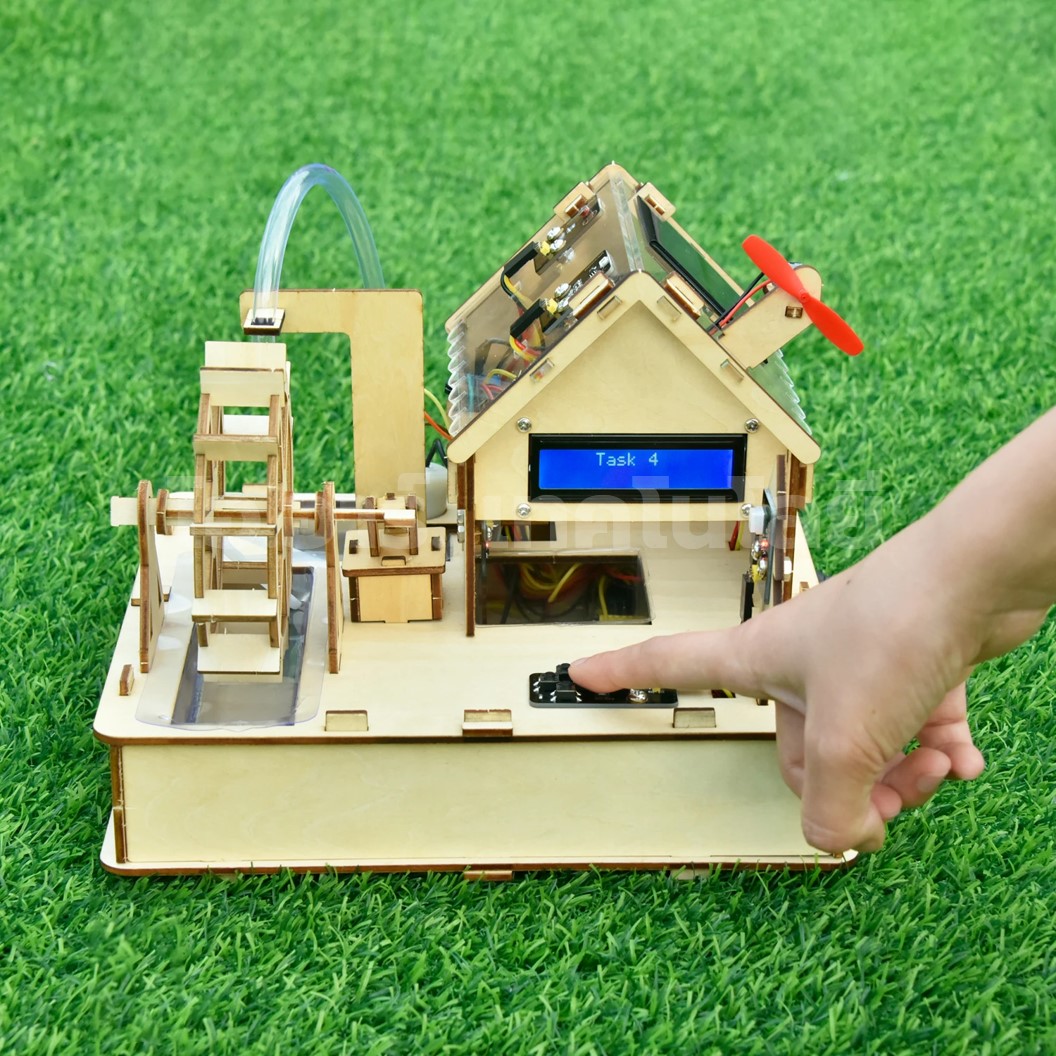 KEYESTUDIO Smart Eco-Friendly House Starter Kit For Arduino ชุดระบบบ้านพลังงานหมุนเวียนอัจฉริยะ บ้านกังหันน้ำ ชุดส่งเสริมการเรียนรู้