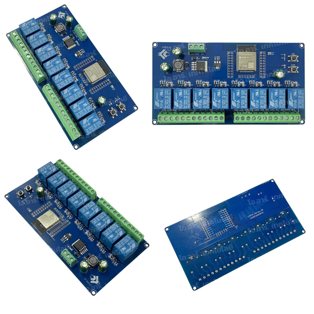 ESP32-Relay-X8 บอร์ด ESP32 พร้อมรีเลย์ 8 ช่อง 7-30VDC ESP32 WiFi Bluetooth 8 Channel Relay module ESP32-WROOM BLE development board