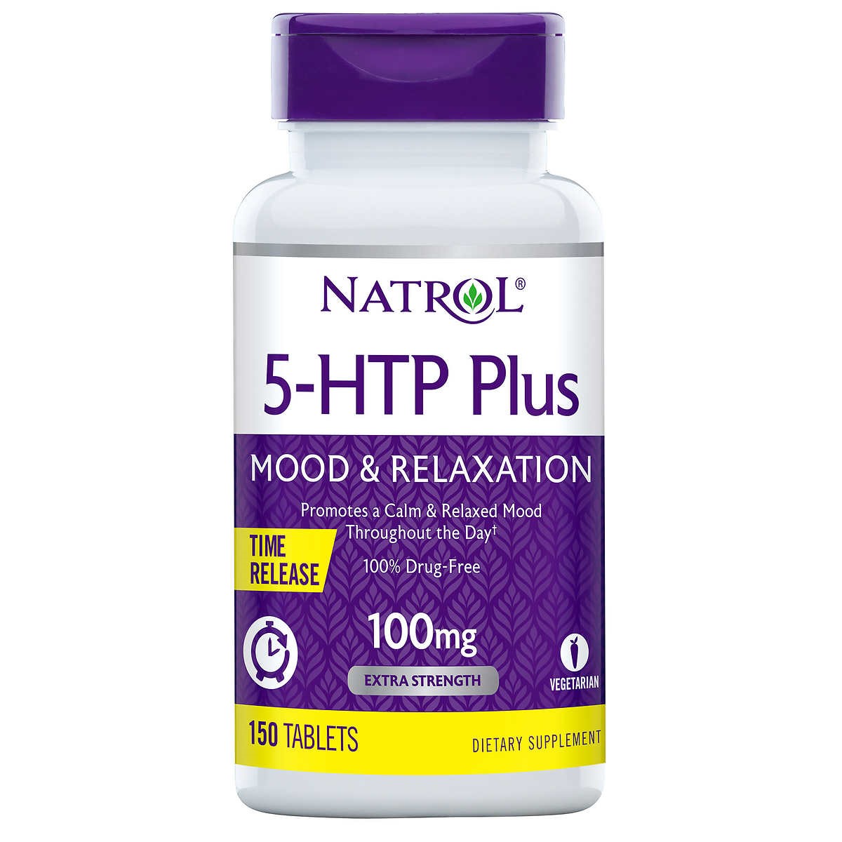 ขวดใหญ่สุด 150 เม็ด แบบ Time release Natrol 5-HTP HydroxyTryptophan 100 mg Griffonia simplicifolia ผ่อนคลาย เสริมสร้างสุขภาพจิตใจ 5 HTP