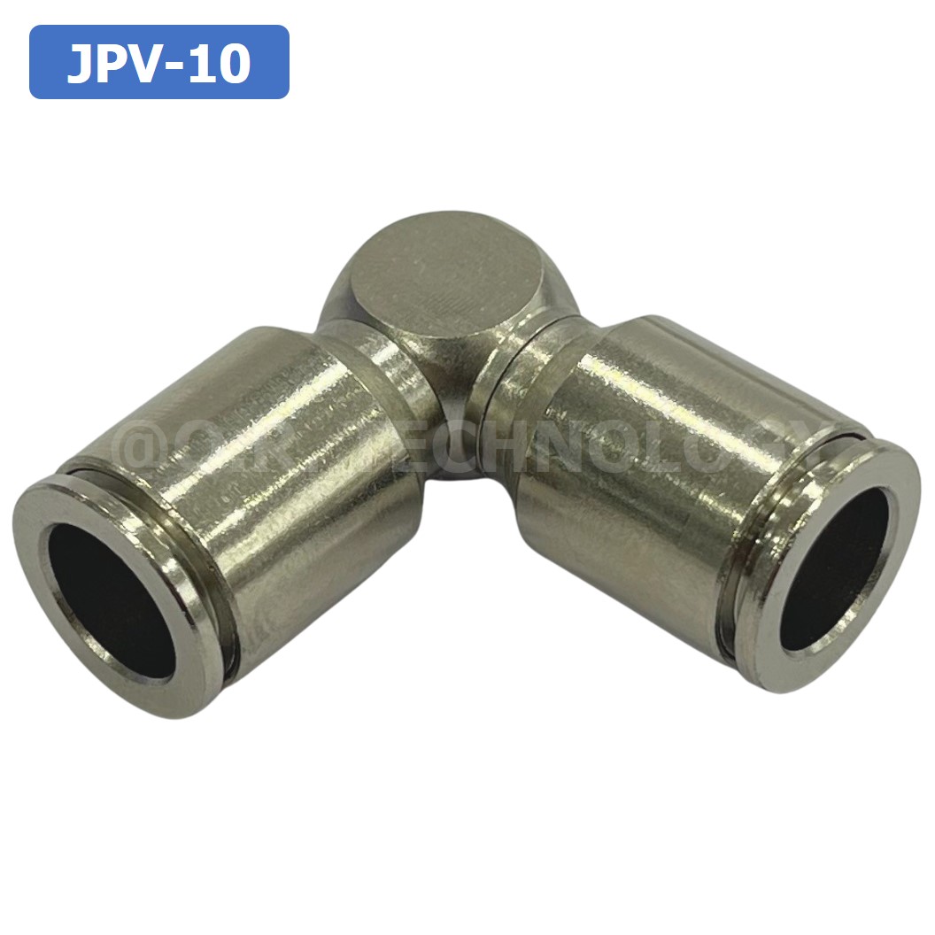 (1ชิ้น) JPV-10 ข้อต่อลม สแตนเลส 2ทาง งอ90 ตัวL STAINLESS 2 Way Elbow Air Connector JPV Pneumatic 2 Ways Fitting ข้อต่อลมสแตนเลส สำหรับ สายลม 10x6.5mm