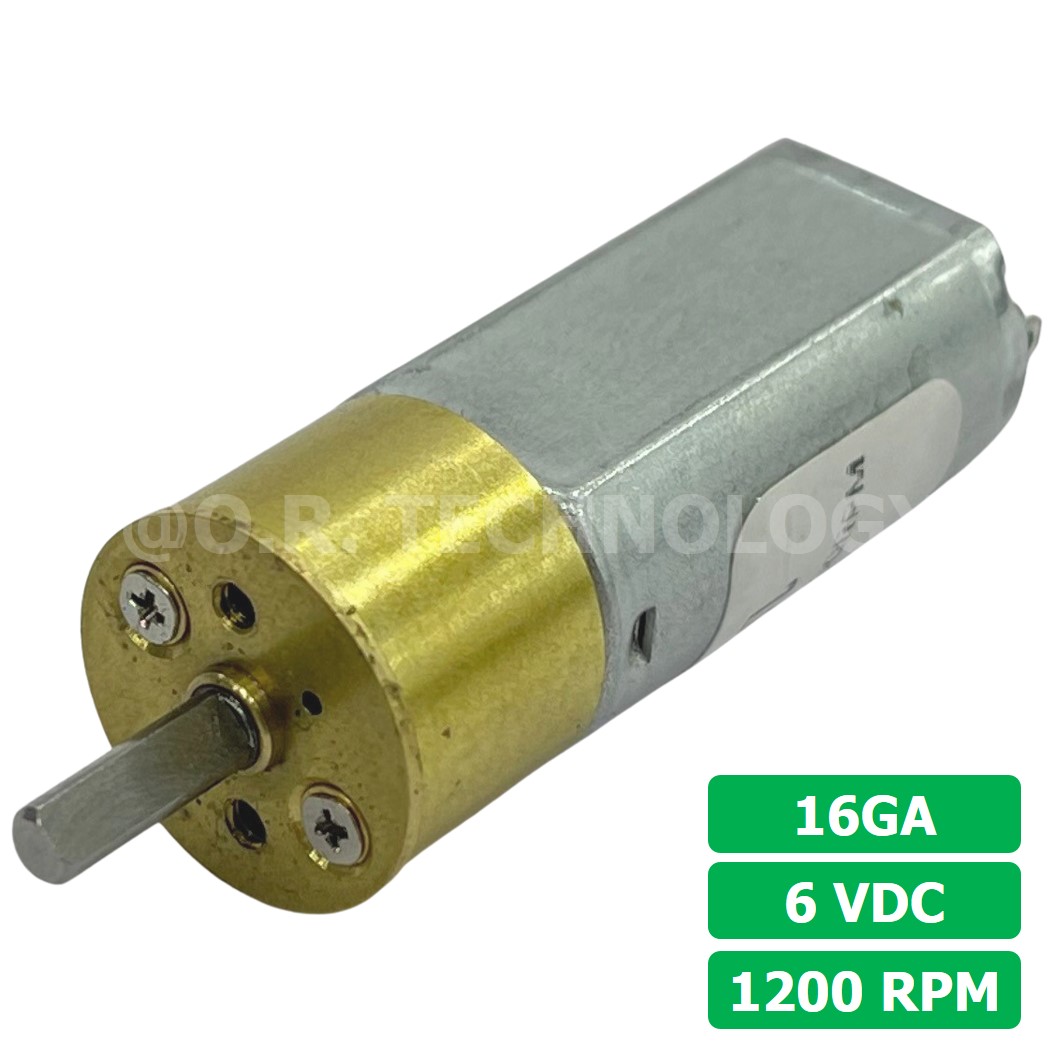 (1ชิ้น) 16GA 6VDC 1200RPM มอเตอร์ มอเตอร์เกียร์ Gear Motor DC 16GA แกนขนาด 3mm D Shaft มอเตอร์ทดเฟือง มอเตอร์รถ