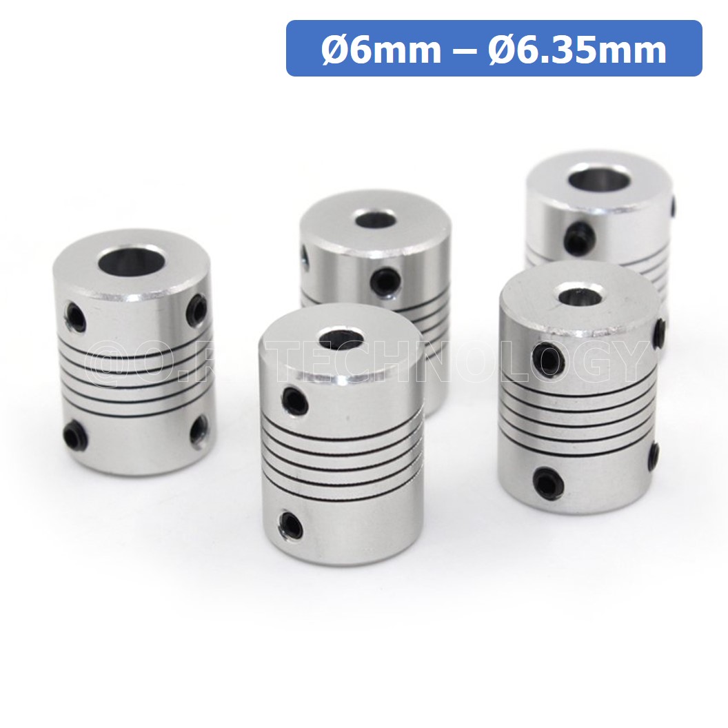 (1ชิ้น) KR459 6-6.35 คัปปลิ้ง ข้อต่อเพลามอเตอร์ คัปปิ้ง มอเตอร์ ข้อต่อแกนมอเตอร์ Elastic Coupling ขนาดรูเพลา 6mm-6.35mm