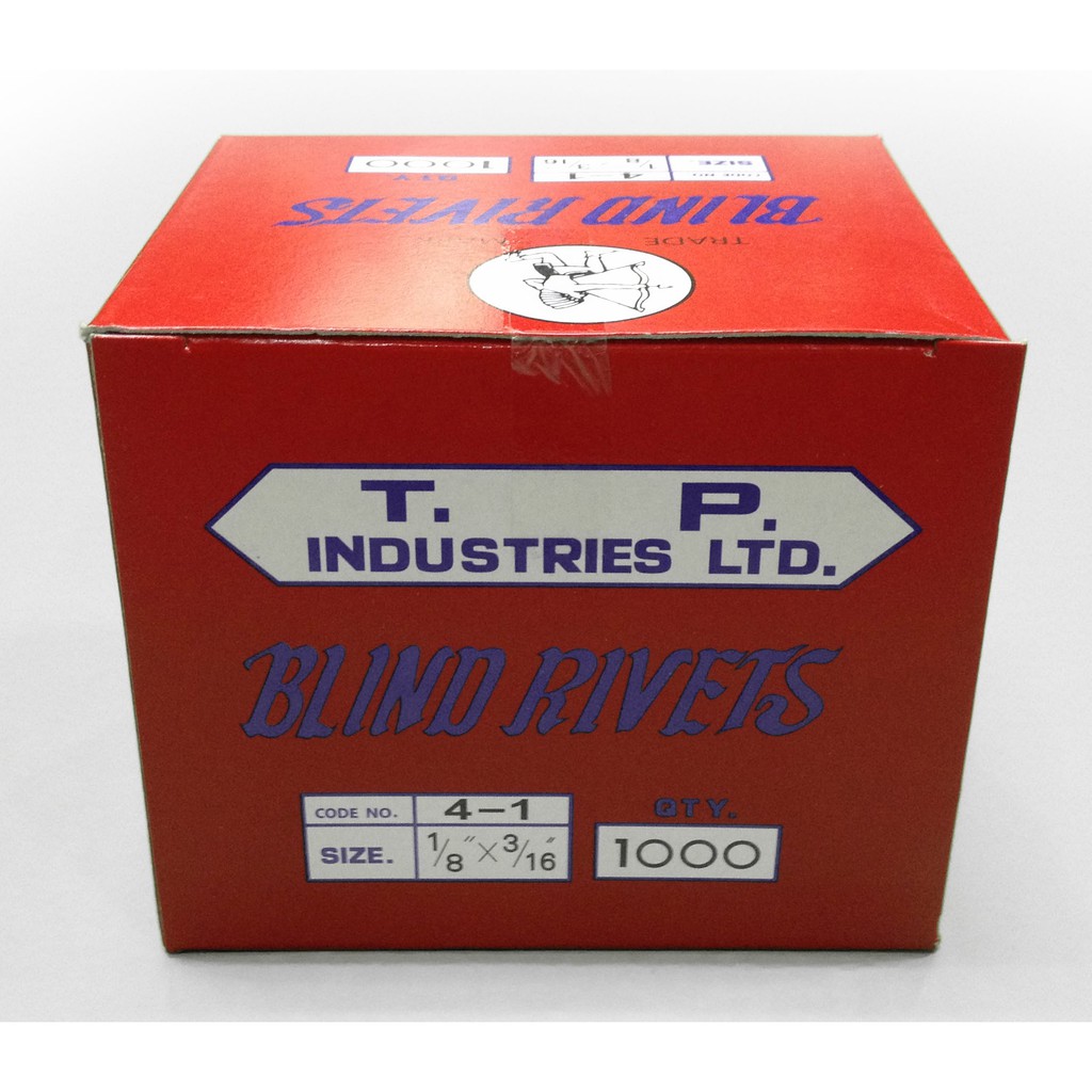 ตะปูยิงรีเวท Rivet ตราคนป่าหมุดย้ำ (ราคารวมแวท) อุปกรณ์เครื่องมือช่าง ผลิตจากอลูมิเนียมที่มีคุณภาพดี