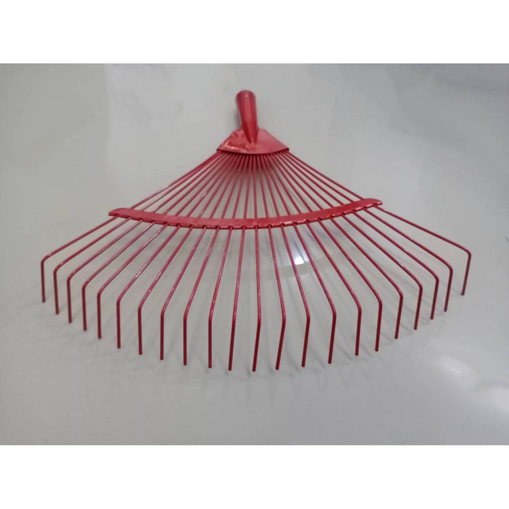 คราดมือเสือหัวเหล็กสีแดง รวมด้าม (ราคารวมแวท) คราดมือเสือ มือกวาดหญ้า ที่กวาดหญ้า คราดใบไม้ {0700404905}