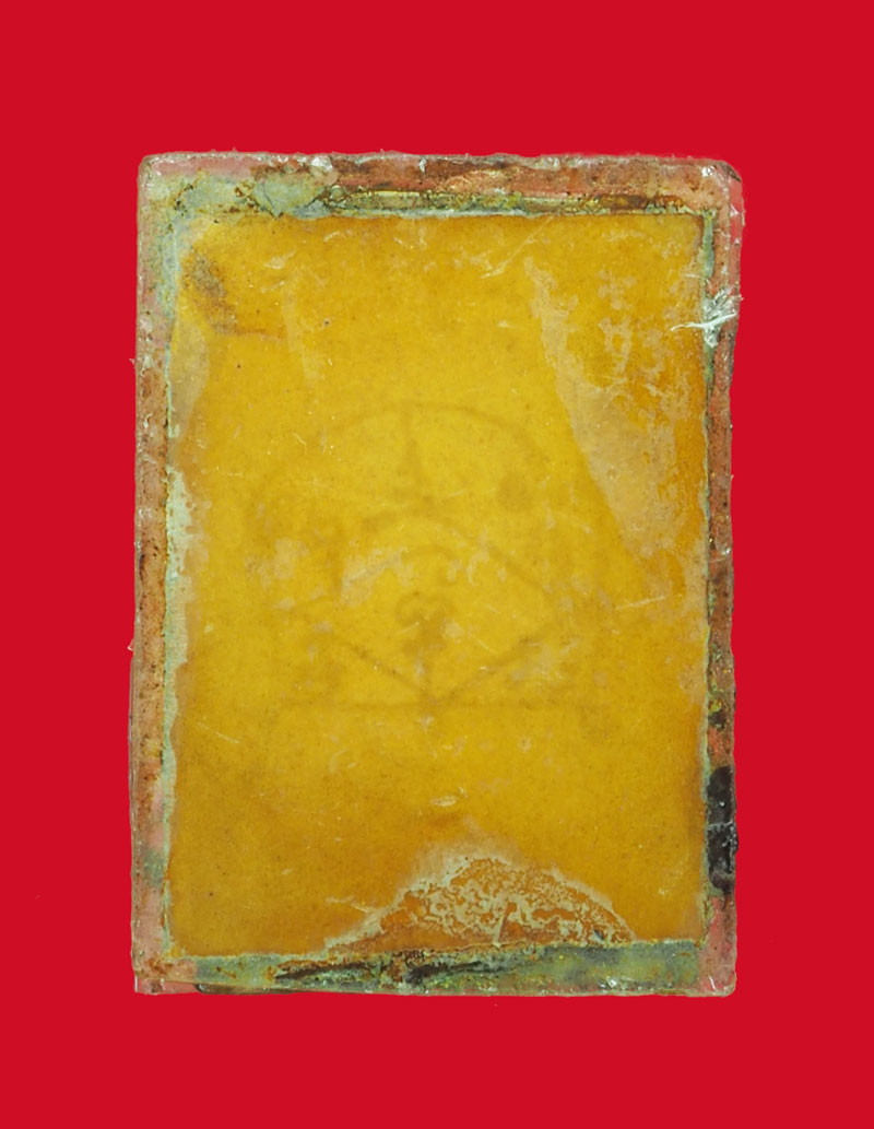 32766 รูปถ่ายอัดกระจก พระพุทธชินราช หลังยันต์ เก่า ไม่ทราบ