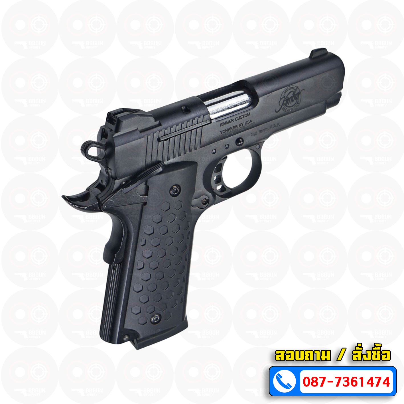 Blank Gun KUZEY 911SX Kimber ลํากล้อง 4 นิ้ว สีดำ แบลงค์กัน (แถมกล่องใส่ปืน)