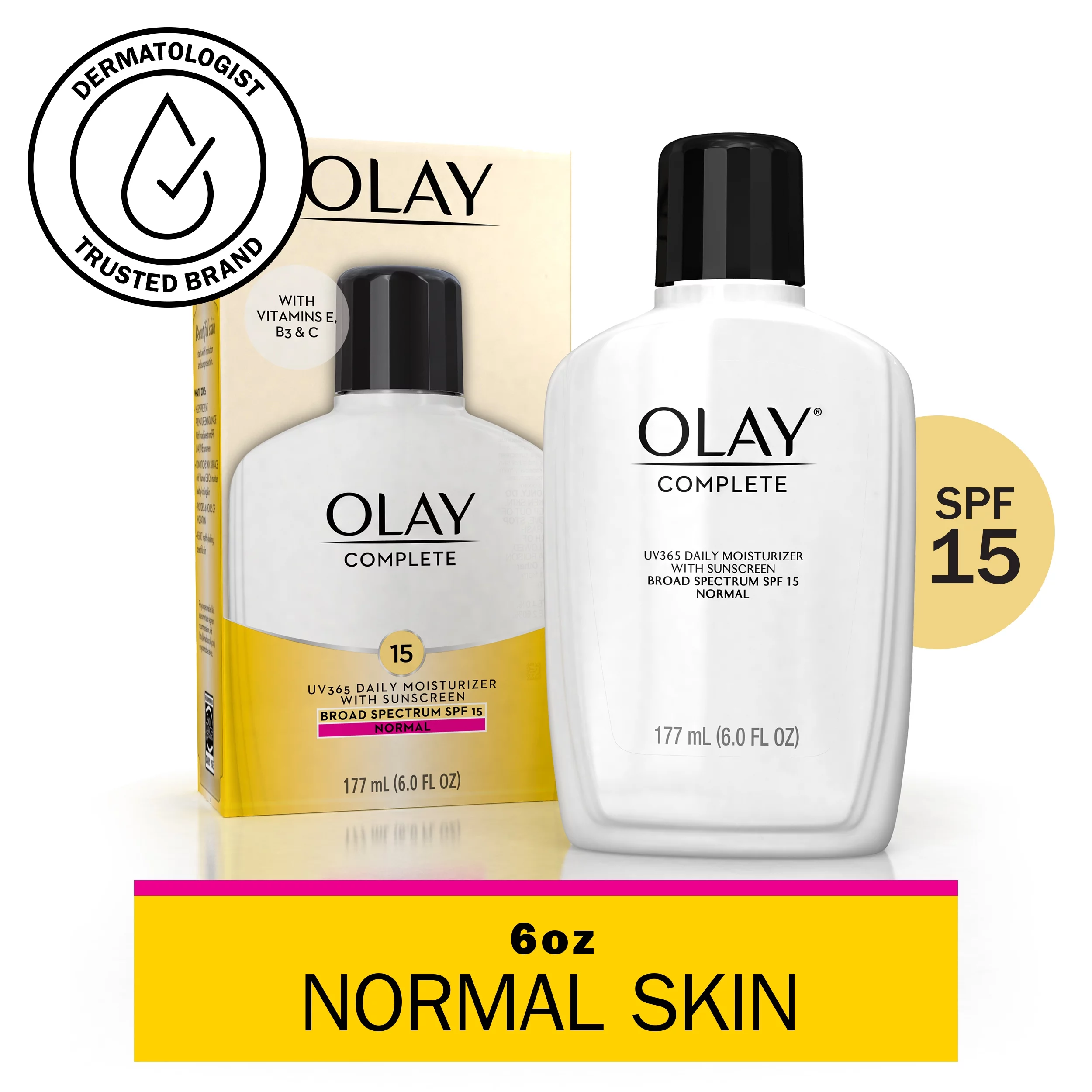 ขวดใหญ่สุดคุ้ม Olay complete UV 365 Daily moisturizer with sunscreen spf15 177 ml (6 oz) โอเลย์ อเมริกา สำหรับผิวธรรมดาค่ะ (Normal skin)