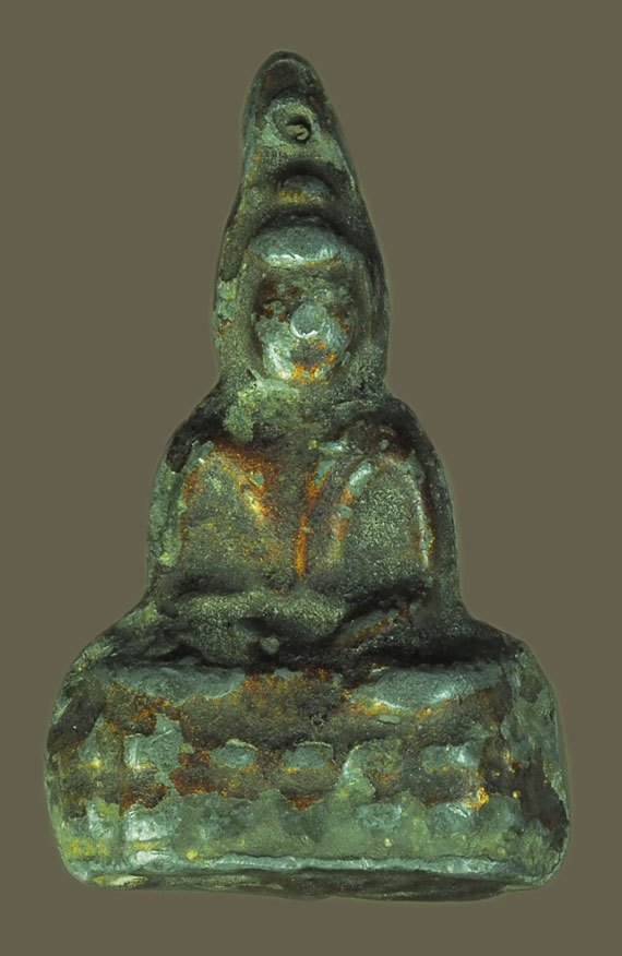 *38512 พระชัยวัฒน์ ญาท่านตู๋ วัดสุขาวาส" อ.ตระการพืชผล จ.อุบลราชธานี เนื้อชินตะกั่วลงบรอนซ์ 93