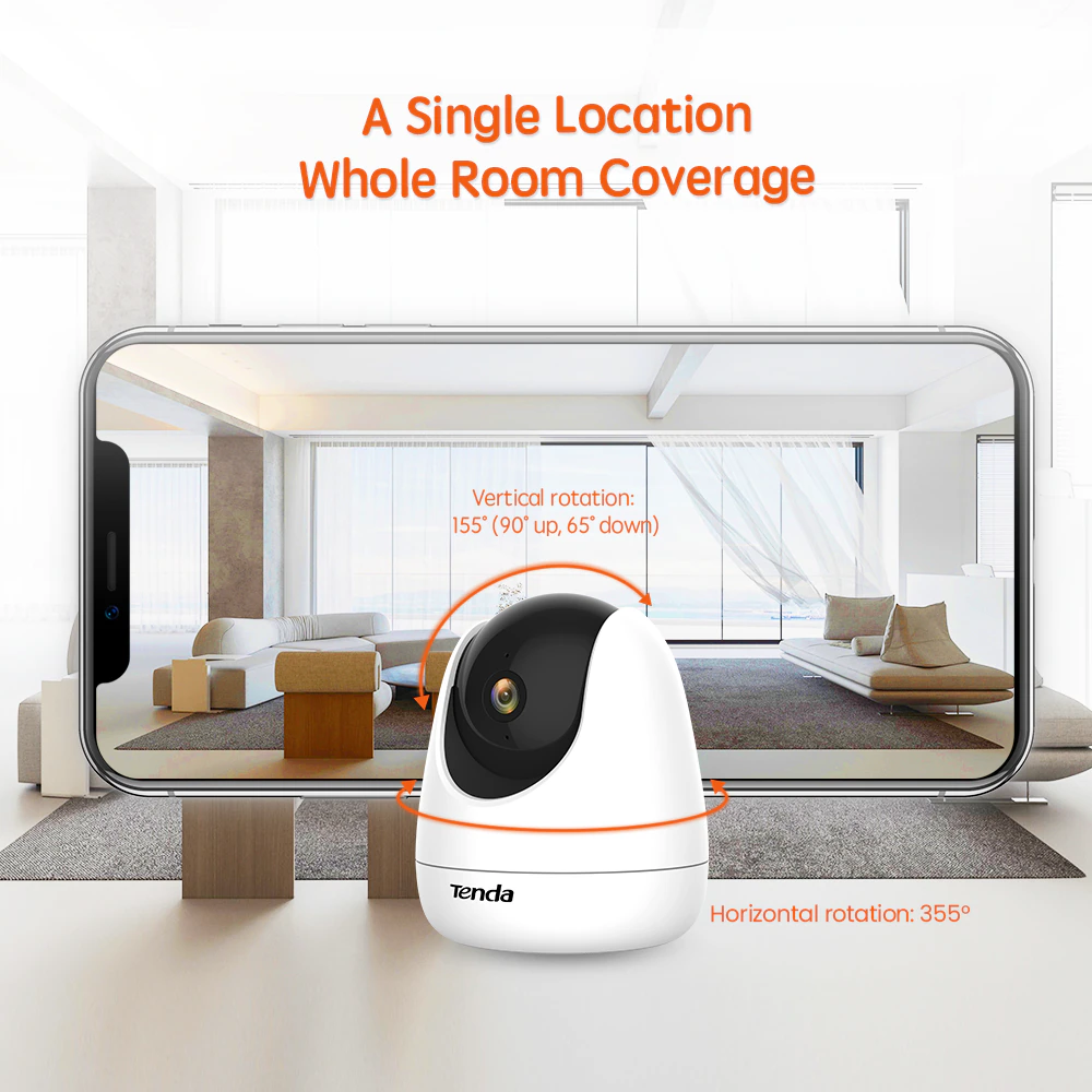 Tenda CP6 IP Camera WiFi ภาพคมชัดความละเอียด 2K /กล้องวงจรปิด