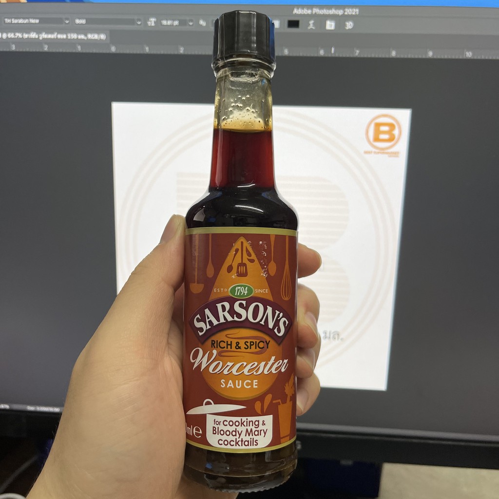 ซาร์ซัน วูร์สเตอร์ ซอส 150 มล. Sarson's Rich & Spicy Worcester Sauce 150 ml.