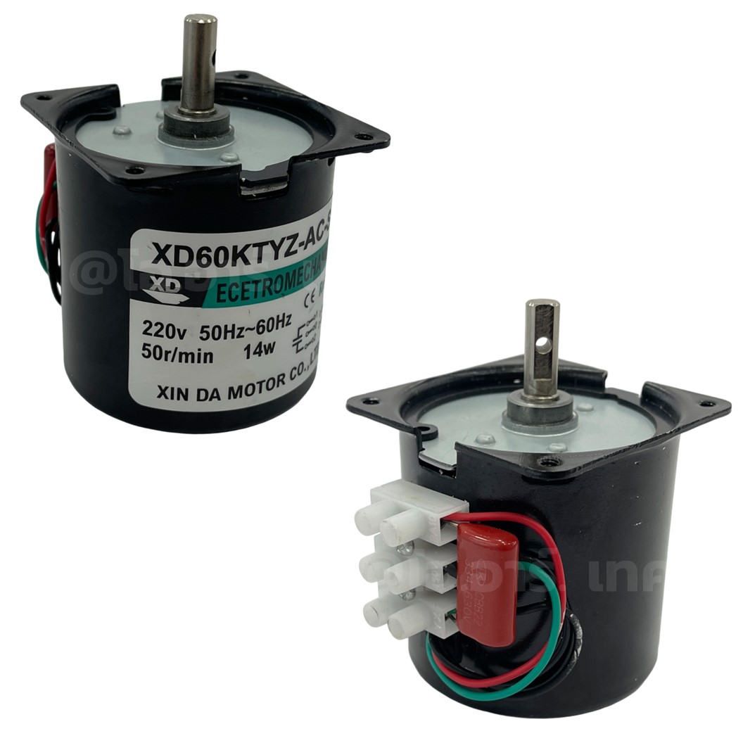 XD60KTYZ 2.5RPM-110RPM AC 220V ซิงโครนัสมอเตอร์ มอเตอร์เกียร์ 14W Synchronous Motor AC 60KTYZ Gear Reduction มอเตอร์แม่เหล็กไฟฟ้าถาวร Permanent Magnet Motor มอเตอร์รอบช้า รอบต่ำ