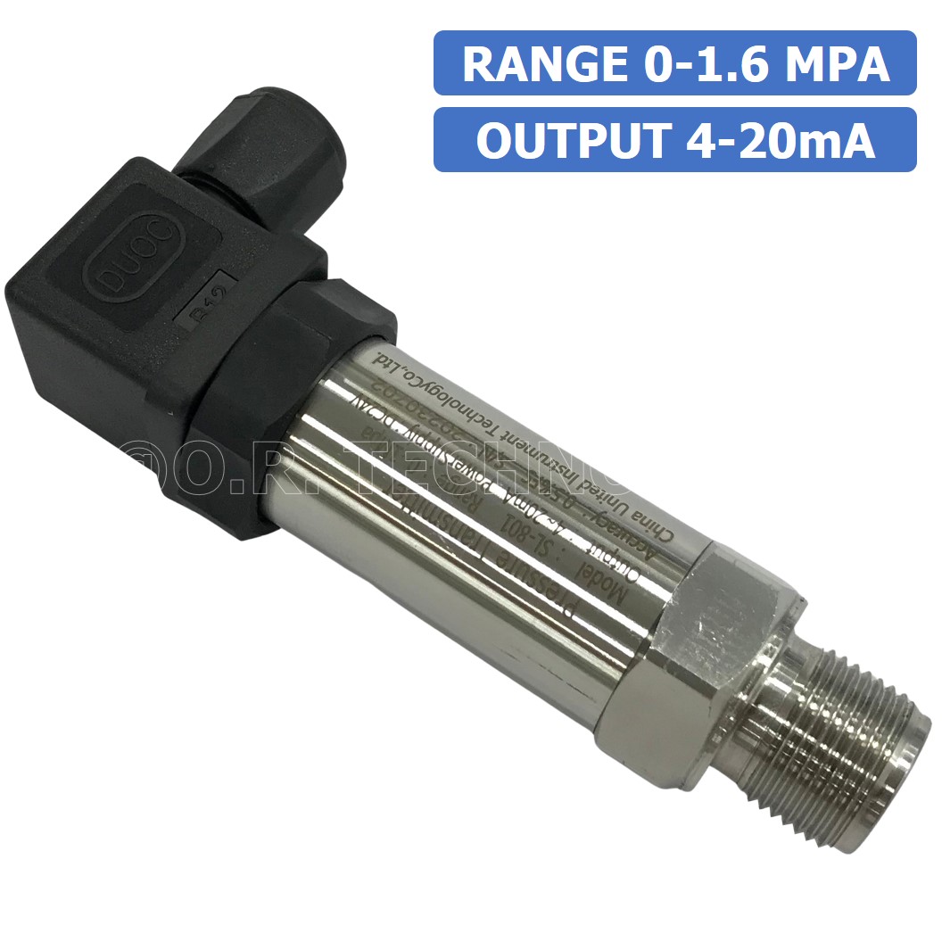 (1ชิ้น) SL-801 1.6MPA เครื่องแปลงสัญญาณแรงดัน เครื่องส่งสัญญาณแรงดัน Pressure Transmitter 24VDC (Output 4-20mA)