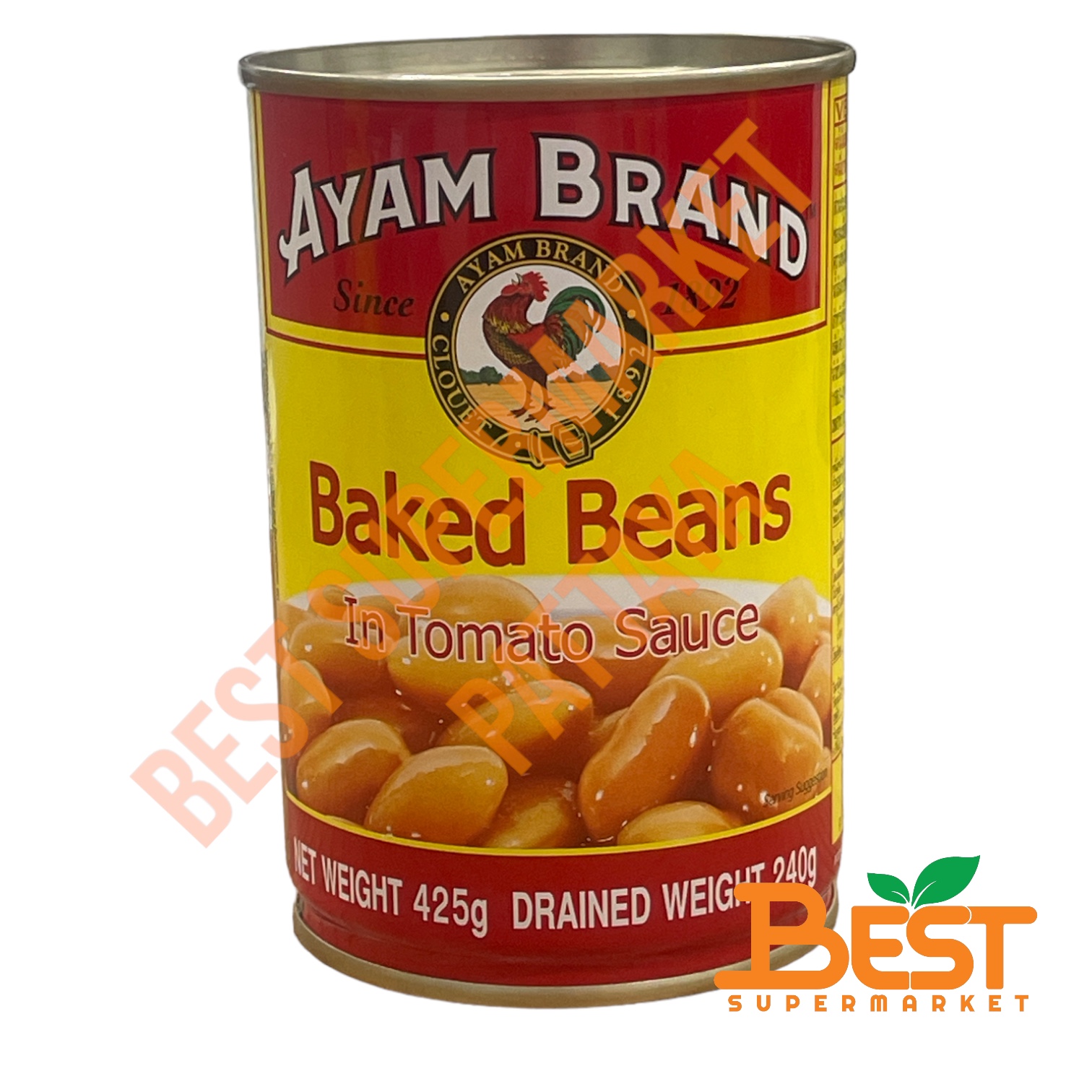 อะยัม ถั่วขาวในซอสมะเขือเทศ 425 กรัม Ayam Baked Beans in Tomato Sauce 425 g.