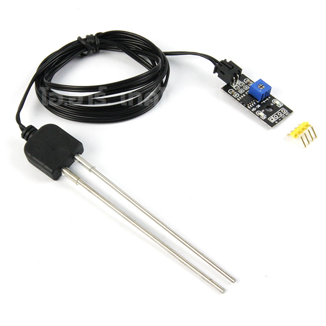 เซนเซอร์วัดความชื้นในดิน แบบแท่งเหล็ก สายยาว 1.3/5เมตร Soil Moisture Sensor Module Humidity with 1.3/5M Cable โมดูลตรวจจับความชื้นในดิน