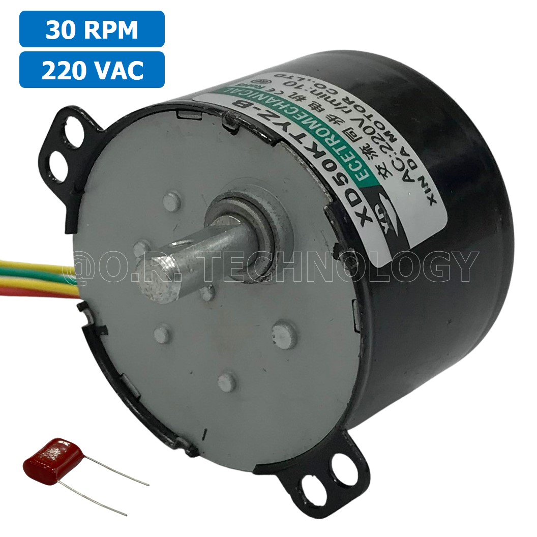 (1ชิ้น) XD50KTYZ-B 30 RPM ซิงโครนัสมอเตอร์ มอเตอร์ไฟฟ้ากระแสสลับ AC Synchronous Gear Motor มอเตอร์ทดเฟือง