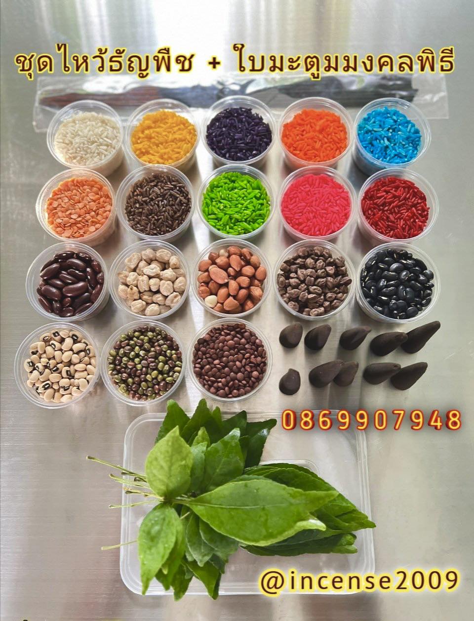 ชุดธัญพืชนวราตรี (ชุดข้าว9สี+ถั่ว9ชนิด)