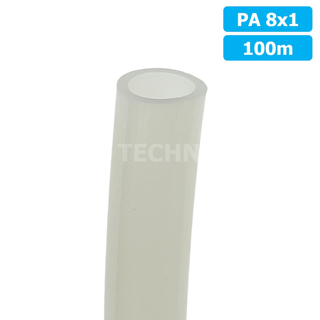 (1ม้วน 100m) PA8x1 สายลมไนลอน ท่อลม ไนลอน ท่อนิวเมติก ท่อแข็ง ทนต่อแรงดันและอุณหภูมิสูง Nylon Tube Pneumatic Air Hose