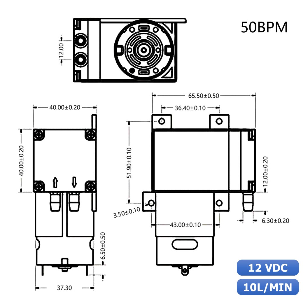 JC024 ปั๊มลม ปั๊มสูญญากาศ ขนาดเล็ก Micro Air Pump Mini Electric Vacuum Pump 50BPM-12V 10L/MIN