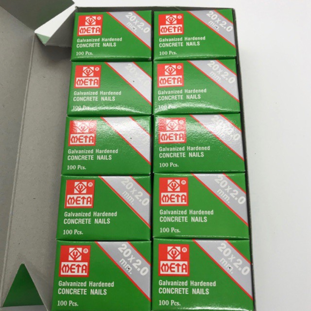 ตะปูคอนกรีตขาว META (1 กล่อง : 10 กล่องเล็ก)(ราคารวมแวท) มีความแข็ง ปลายแหลม รูปร่างคล้ายเข็ม ไม่งอง่าย