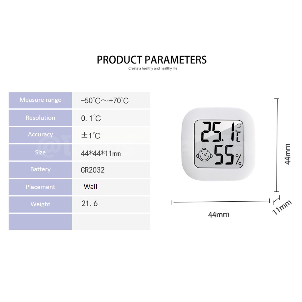 CX-0726 เครื่องวัดอุณหภูมิ และความชื้น Temperature & Humidity meter (-50°C-70°C) ตัววัดอุณหภูมิ ขนาดเล็ก **ไม่มีถ่าน**