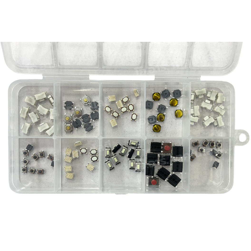 TC-2 Box 100pcs ชุดปุ่มกด 100ชิ้น 10แบบ แบบละ 10ชิ้น SMD Push button switch Touch switch kit วงจรอิเล็กทรอนิกส์ Electronics component