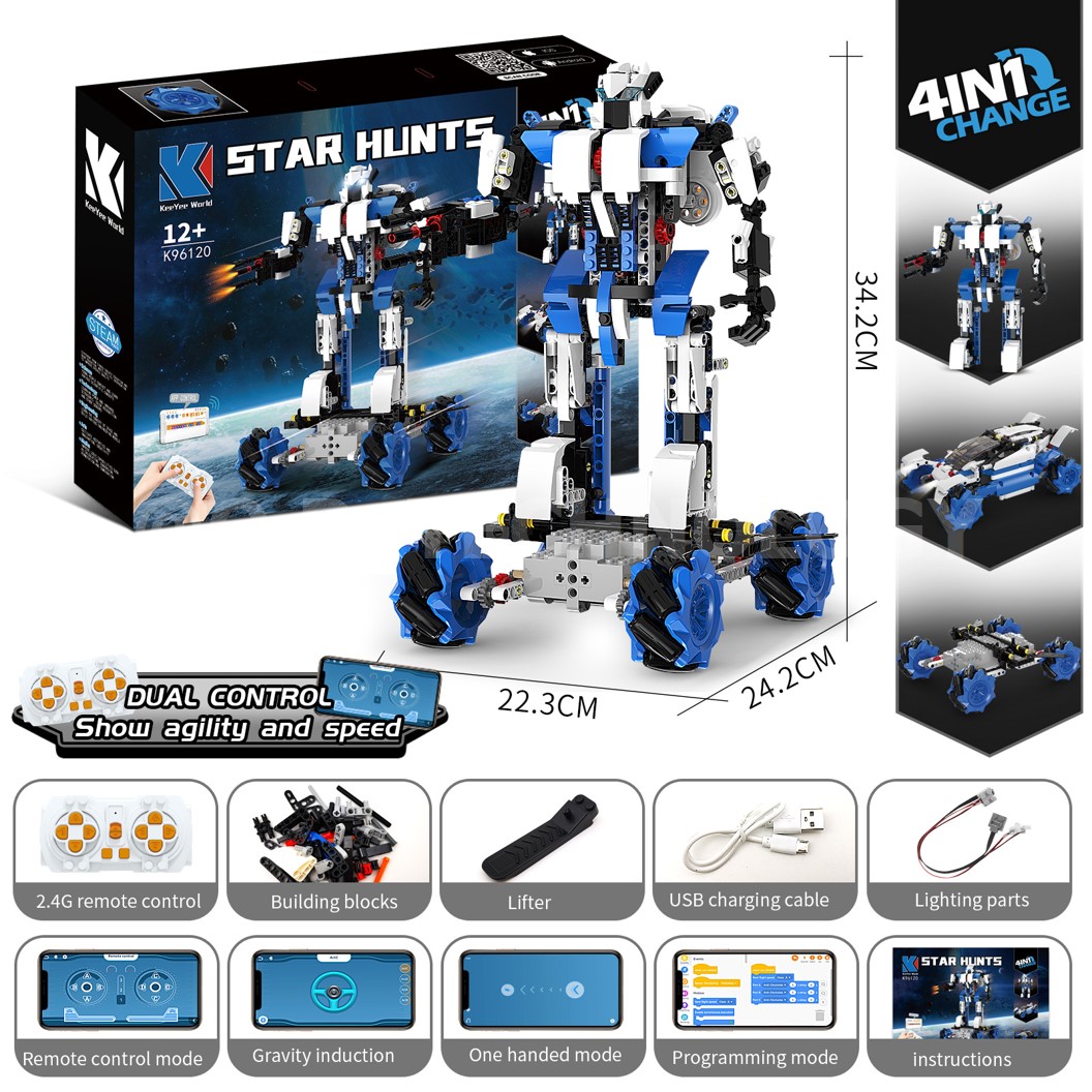 KEEYEE WORLD K96120 ชุดเรียนรู้ เสริมทักษะ Star Hunts ตัวต่อ STEAM Educational Programmable Robot Kit Building Block