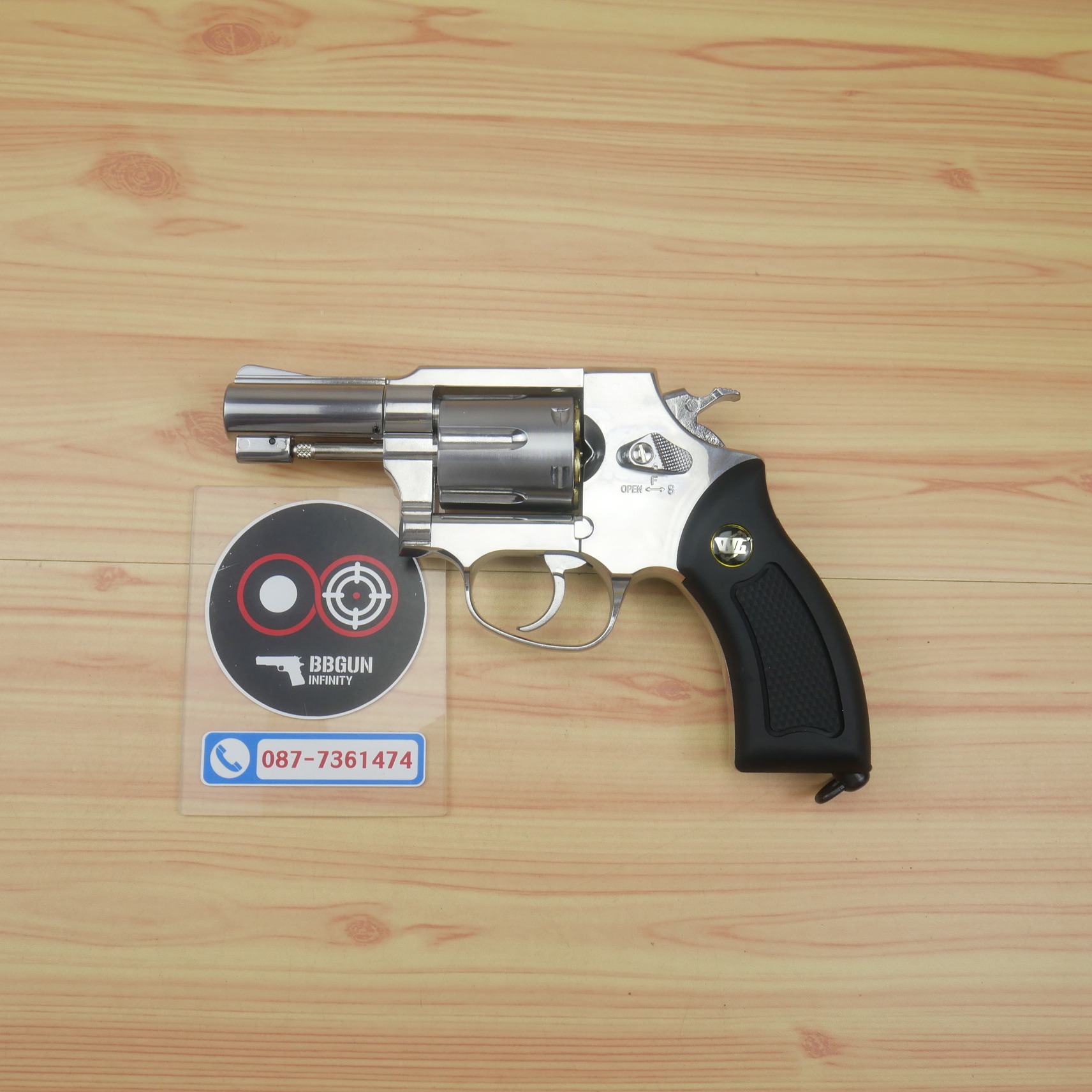 ปืนบีบีกันลูกโม่ Wingun 731 M36 2.5 นิ้ว CO2 Revolver SV กริ๊ปมือสีดำ BB GUN