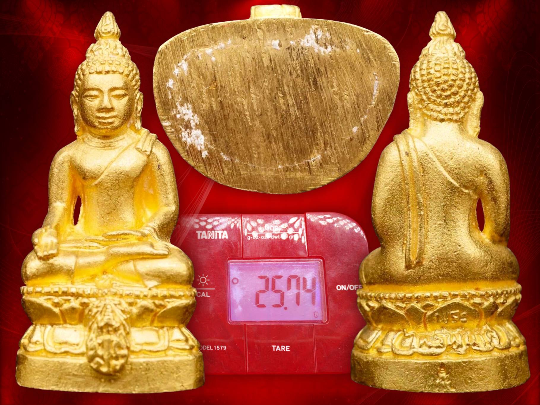 พระกริ่งไพรีพินาศ มปร. เนื้อทองคำ วัดบวรนิเวศวิหาร ปี 2535 พระทองคำ หนัก 25.74 กรัม