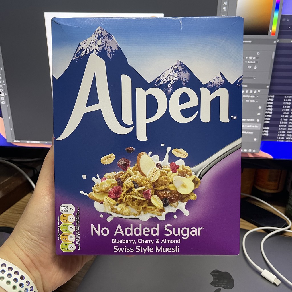 อัลเพน สวิส สไตล์ มูสลี 560 กรัม บลูเบอร์รี่, เชอร์รี่ และ อัลมอนด์ Alpen Blueberry, Cherry & Almond Swiss Style Muesli