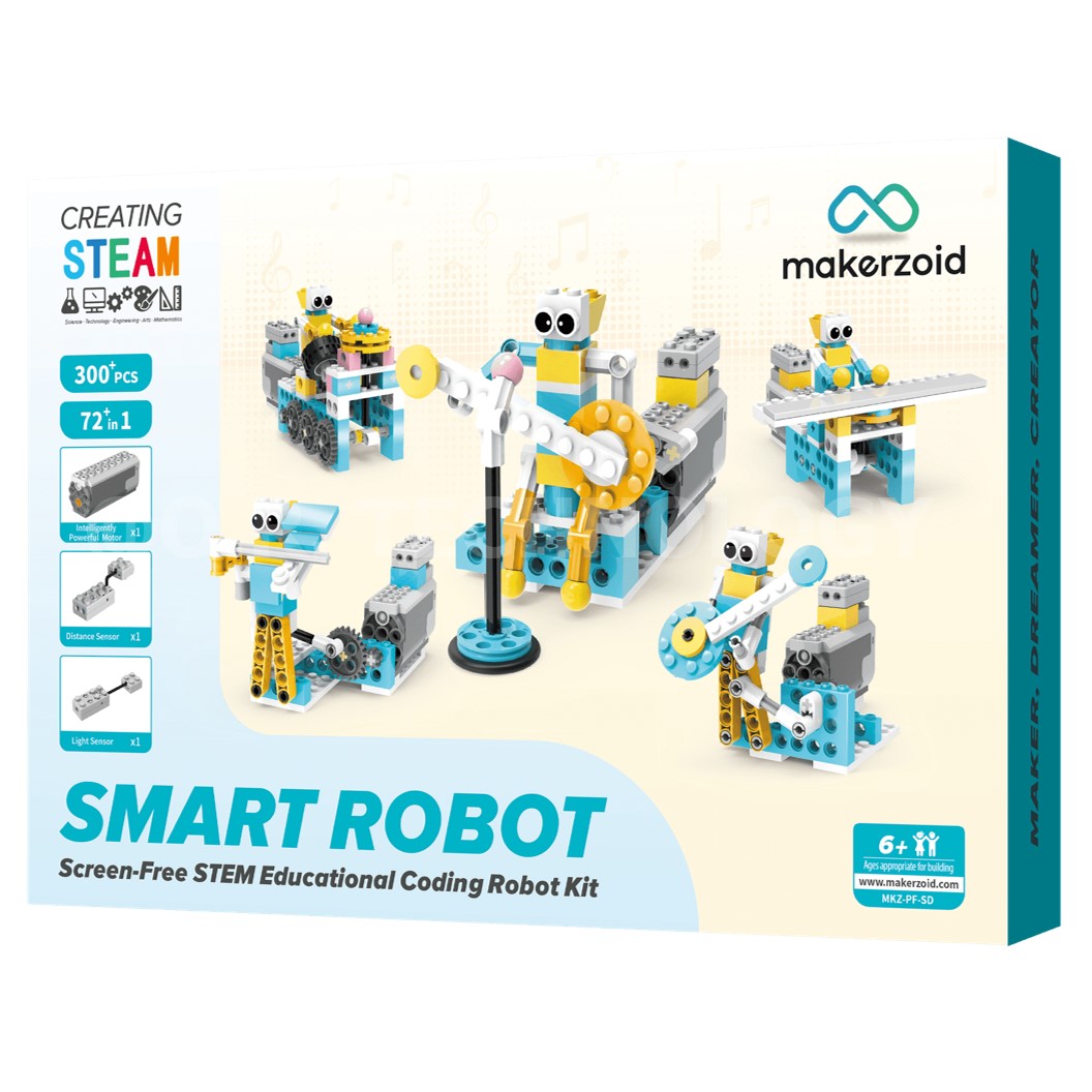 Makerzoid MKZ-PF-SD SMART ROBOT STEAM Educational Programmable Robot Kit ชุดเรียนรู้ ตัวต่อ เสริมทักษะ หุ่นยนต์ โรบอท Coding kit ส่งเสริมการเรียนรู้