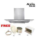 Axia เครื่องดูดควัน รุ่น T8-90 พร้อม ท่อ ดูดลมยาว 4 เมตร พร้อม เข็มขัดรัด สเตนเลส และ ข้อติดท่อลมออก 6“ และ หน้ากาก ติดภายนอก