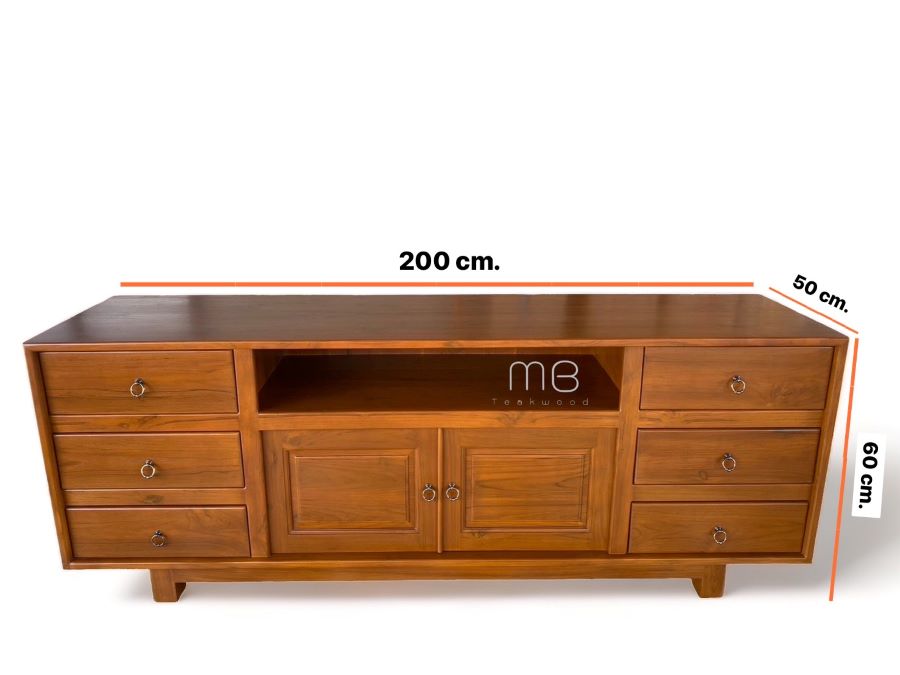 ตู้วางทีวีไม้สักสไตล์โมเดิร์น