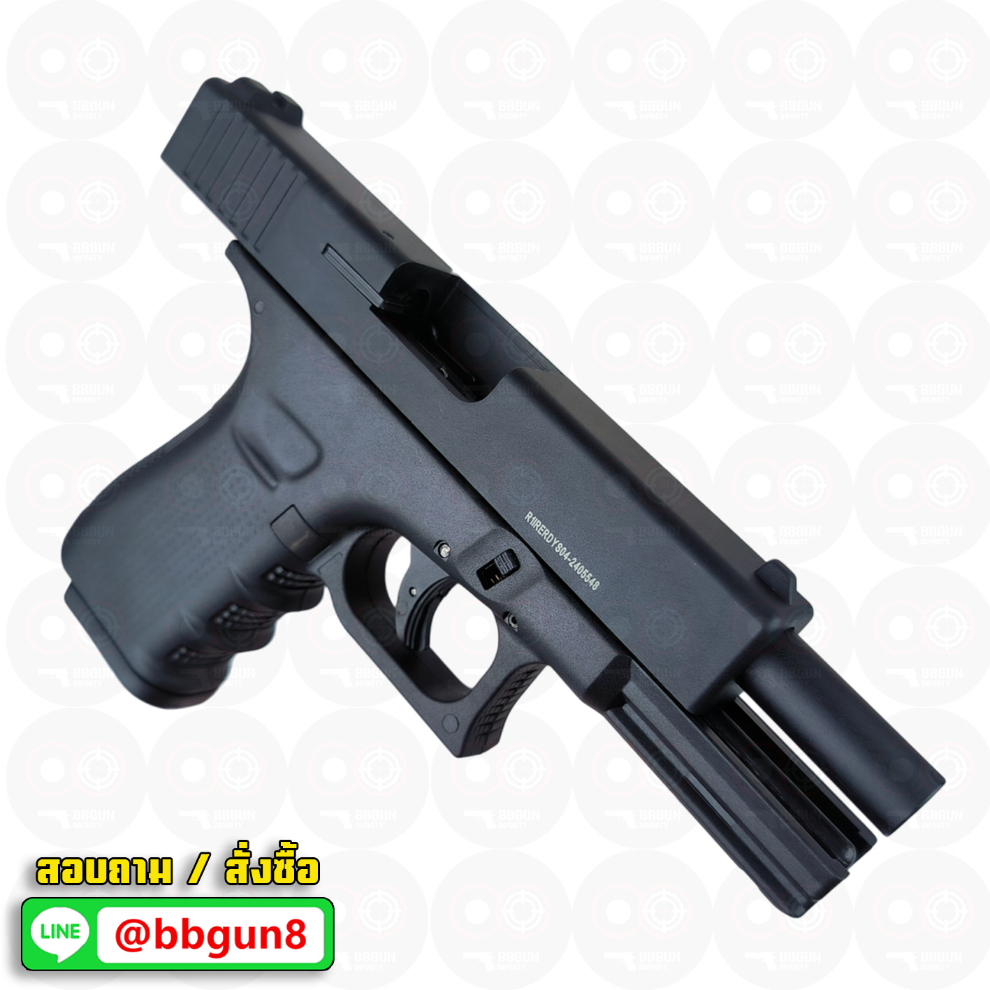 แบลงค์กัน RETAY GLOCK 19C Gen 4 ดำ ไม่เจาะพอร์ต BLANKGUN ( 2 แม็กกาซีน + กล่องใส่ปืน)