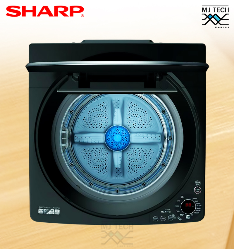 SHARP เครื่องซักผ้าฝาบน ขนาด 10 kg รุ่น ES-W10HT-GY **ส่งฟรี**