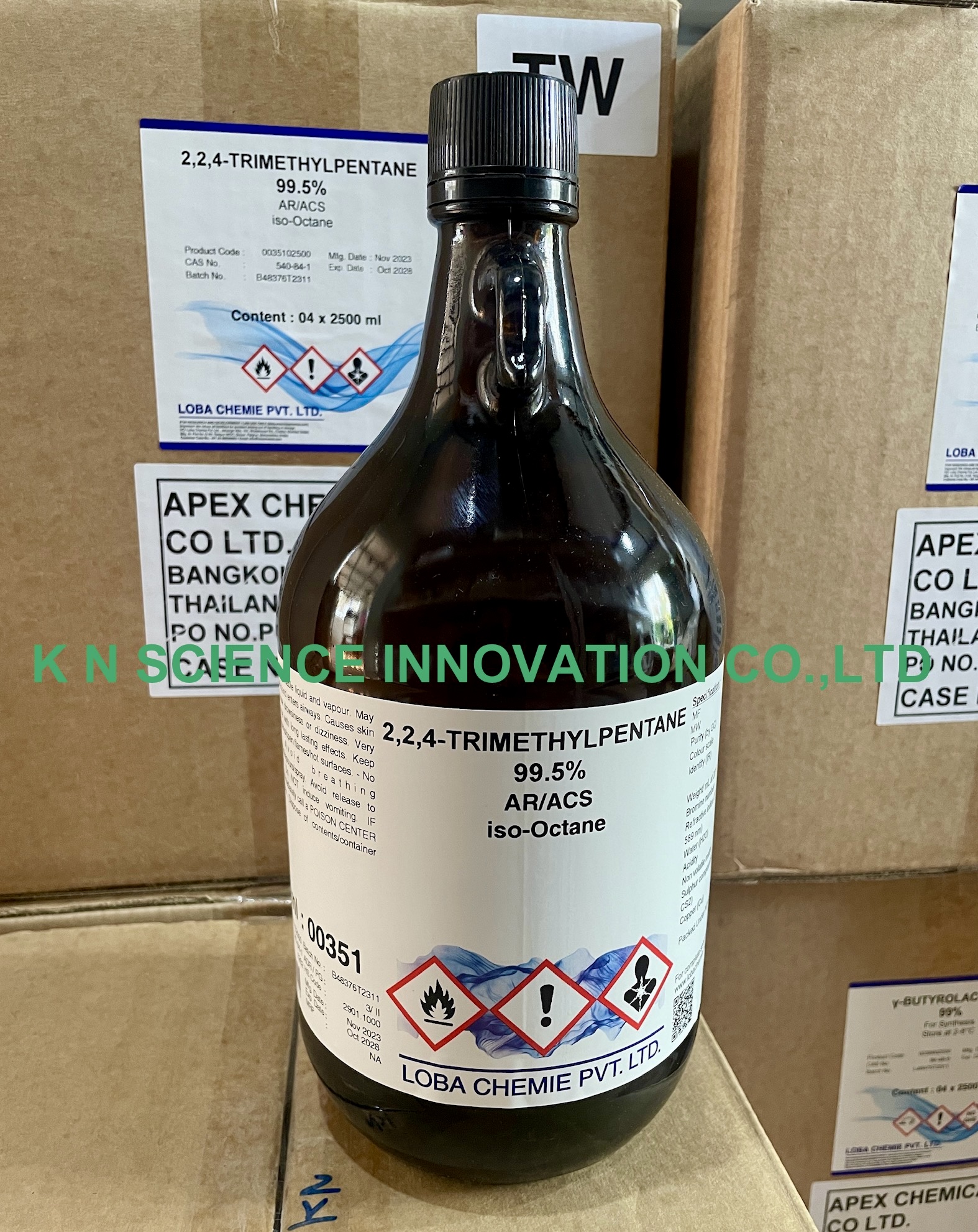 Iso-Octane, 99.5%, AR (2,2,4-Trimethylpentane) 540-84-1, 2.5 L,Loba 0035102500