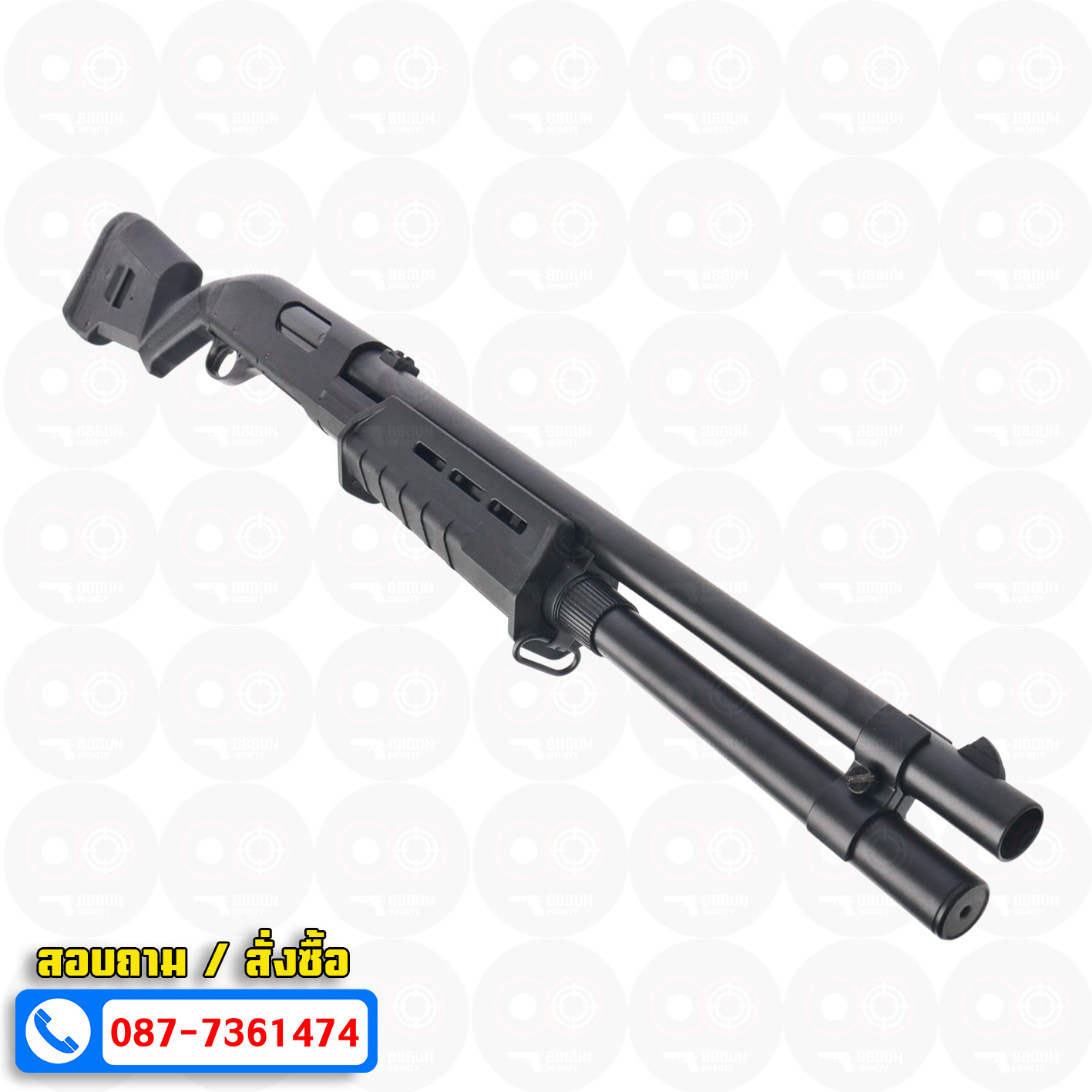 บีบีกันปืนลูกซอง Cyma CM355L M870 Long Magpul สีดำ (ชักยิงทีละ 3 นัด)