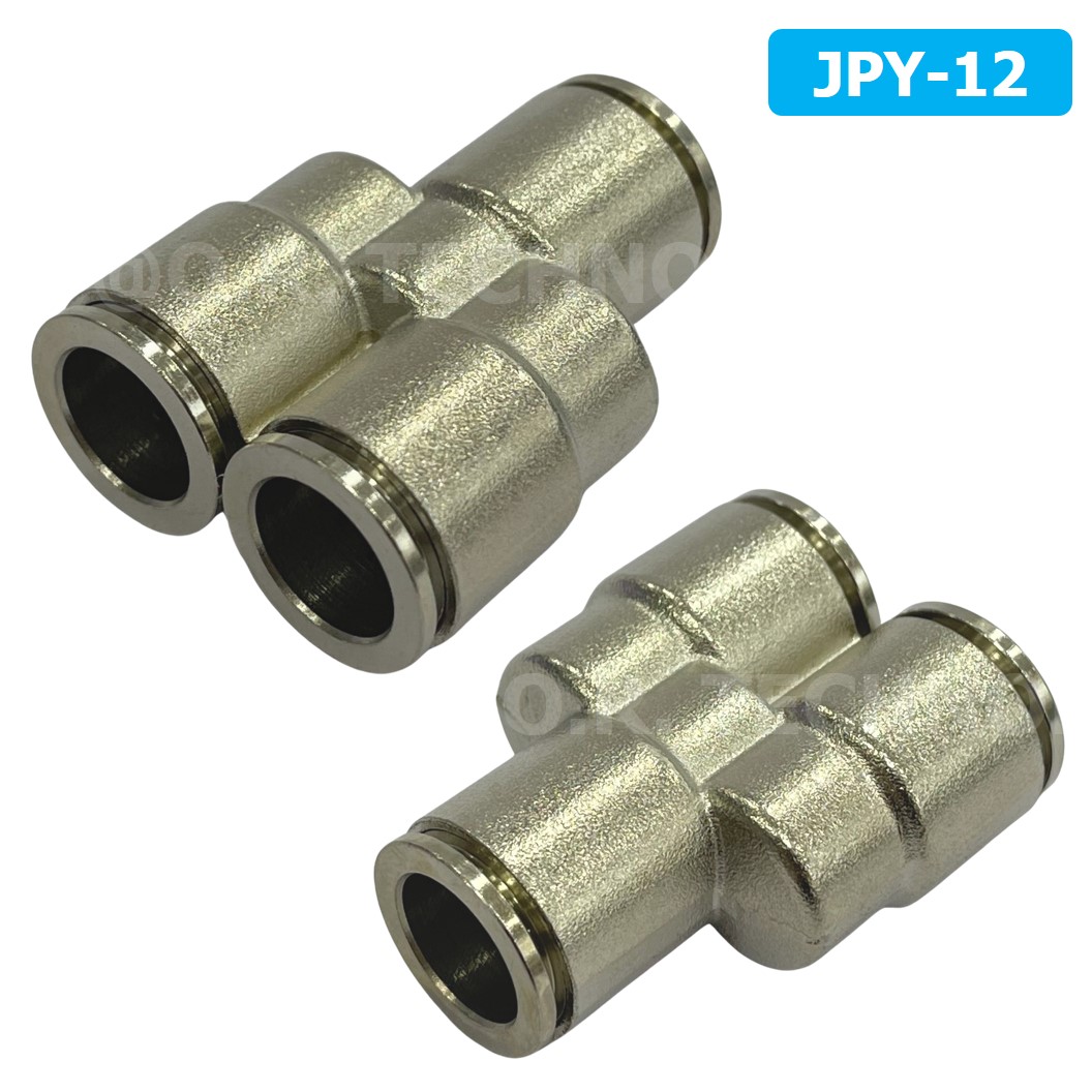 (1ชิ้น) JPY-12 ข้อต่อลม สแตนเลส 3ทาง ตัวY STAINLESS 3 Way Air Connector JPY Pneumatic 3 Ways Fitting ข้อต่อลมสแตนเลส สำหรับ สายลม 12x8mm