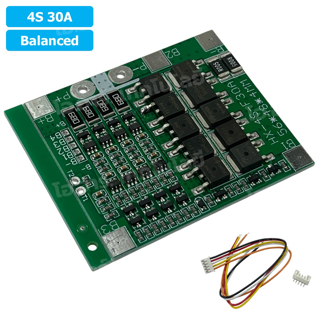 CM644 4S 30A Balanced โมดูลชาร์จแบตเตอรี่ BMS 4-Series 30A 18650 Lithium Battery Protection Module 4S30A Bal แบตลิเธียม โมดูลชาร์จถ่าน 18650