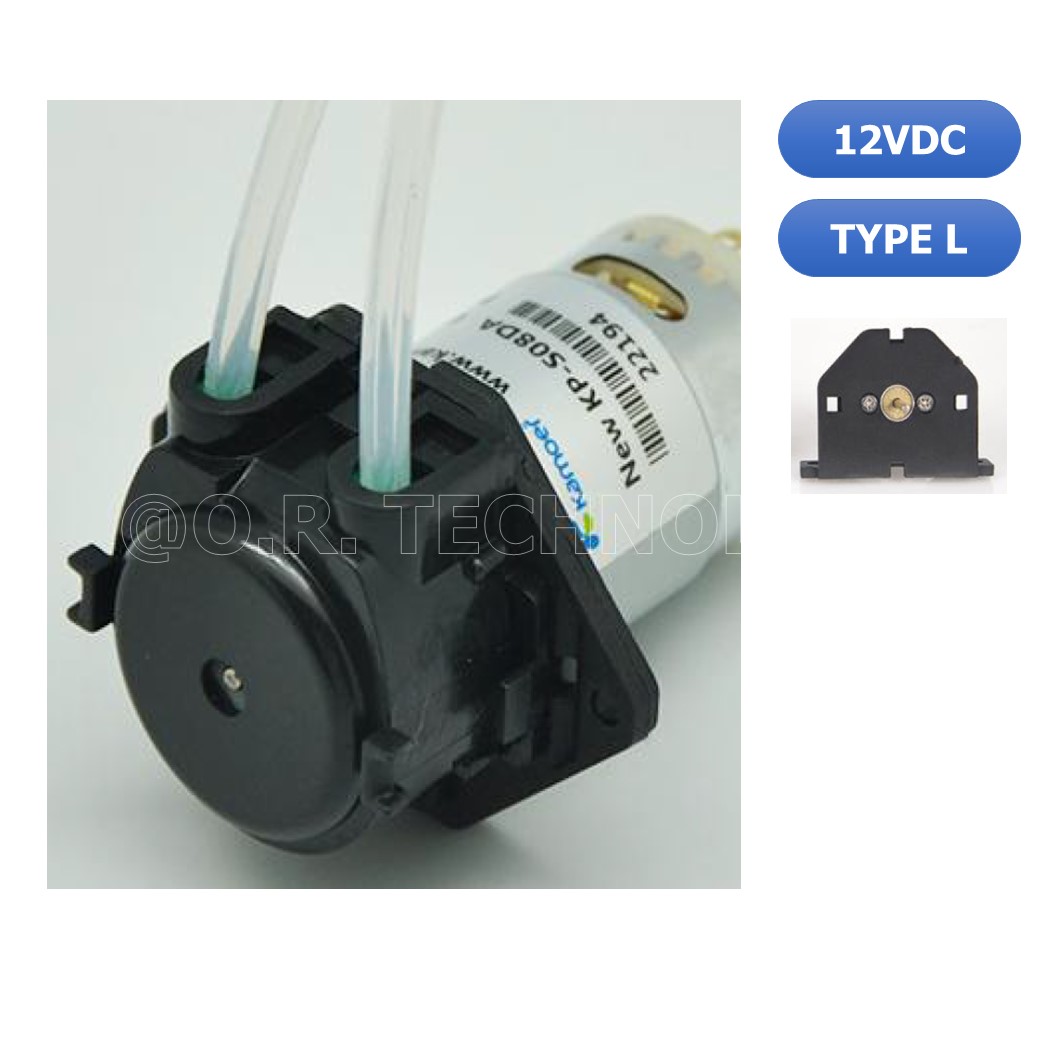 (1ชิ้น) NC463 ปั้มน้ำ ปั้มของเหลว Black Type L 12V Silicone Tube Liquid Pump ID:3mm,OD:5mm, 19~100 mL/min (TYPE L)