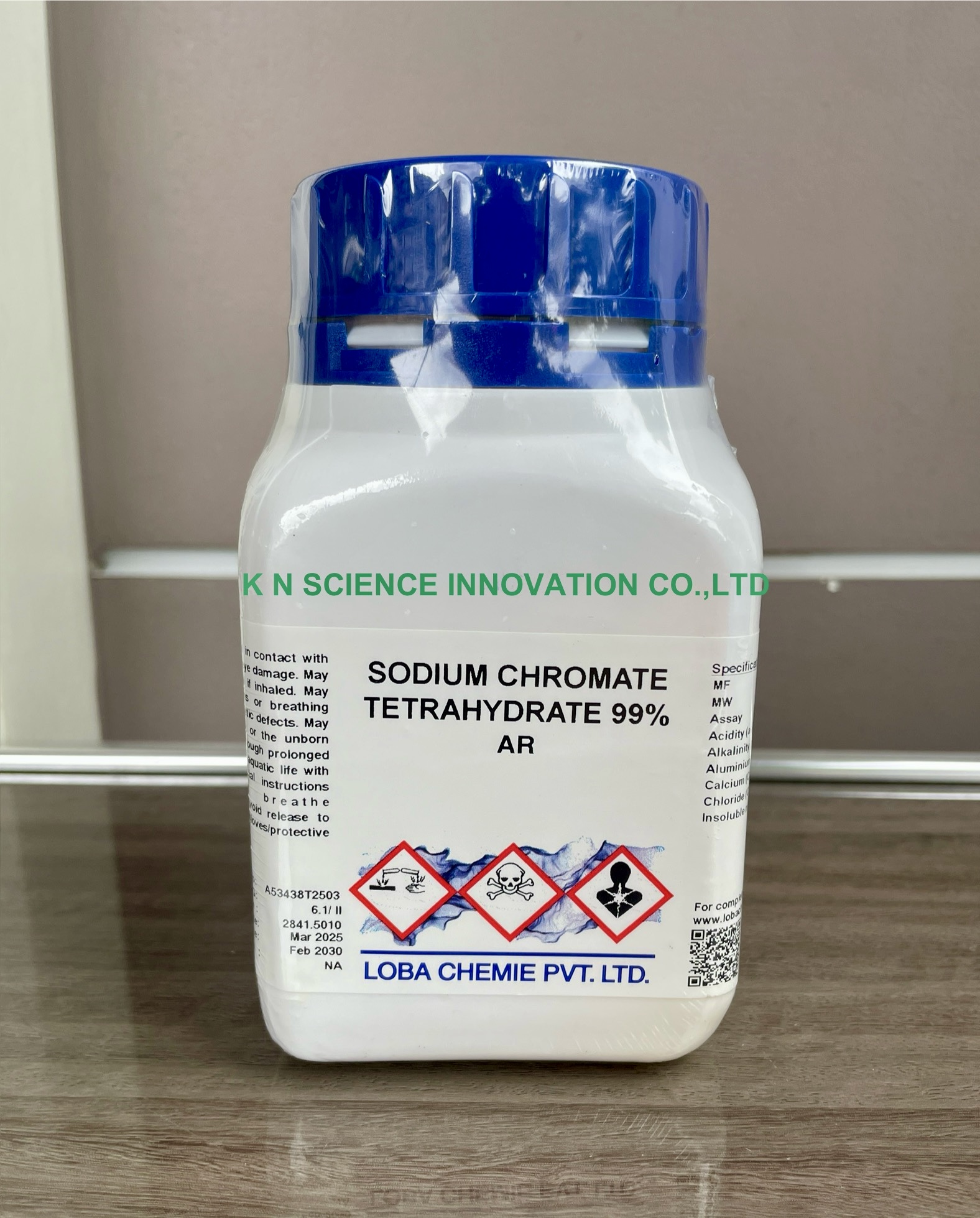 Sodium chromate tetrahydrate, 99%, AR , 500 g ,Loba 0582800500