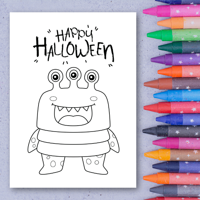 สมุดระบายสีฮาโลวีน Happy Halloween Coloring Book