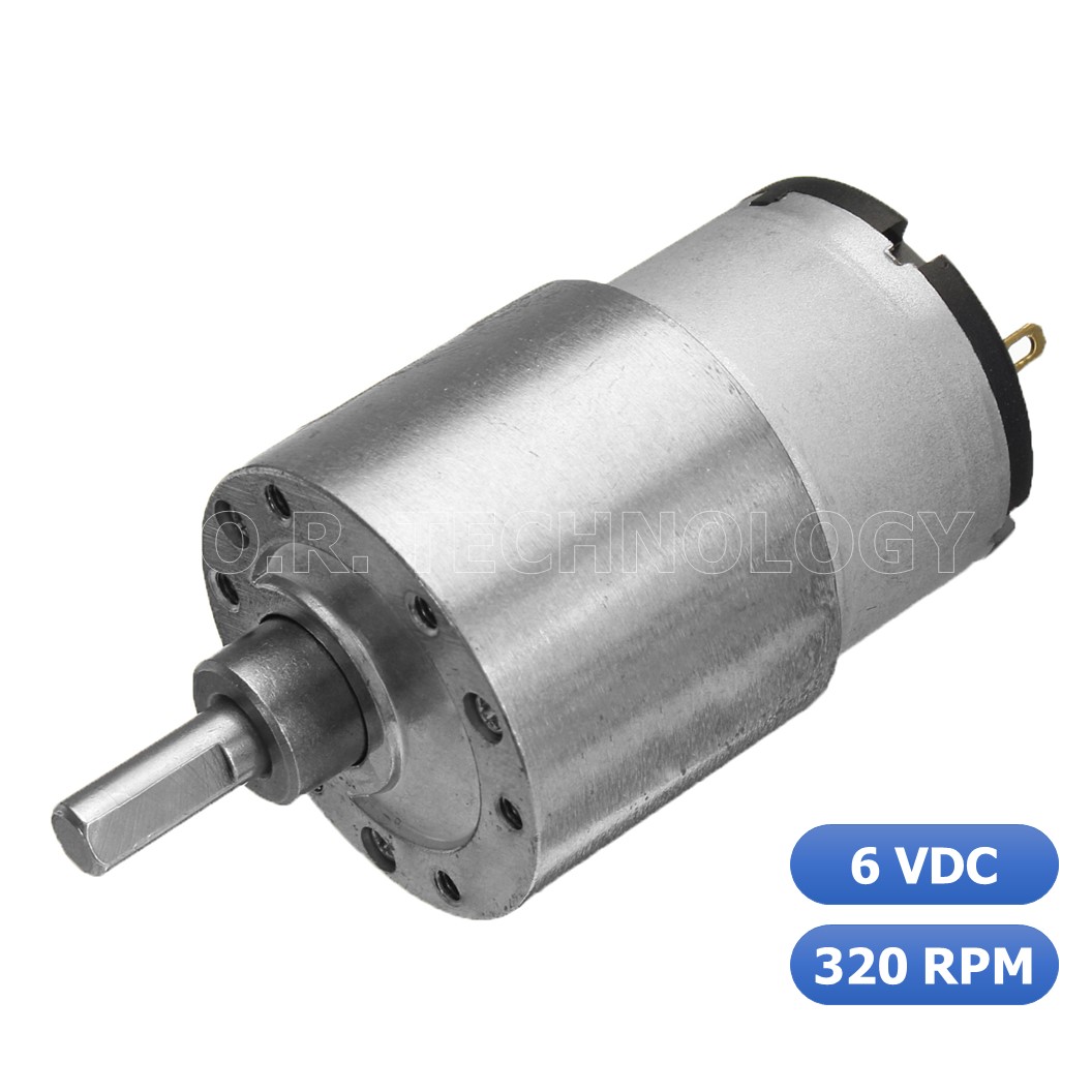 (1ชิ้น) JB009 มอเตอร์ มอเตอร์เกียร์ มอเตอร์อเนกประสงค์ ทอร์กสูง JGB37-520 JGB-520 Motor gear DC6V ความเร็วรอบ 320RPM/MIN (แกนขนาด 6mm, Shaft D)