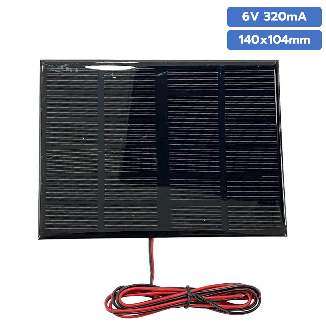 แผงโซล่าเซลล์ ขนาด 140x104mm 6VDC 320mA Solar cell with cable แผ่นโซล่าเซลล์ พร้อมสาย การทดลองพลังงานแสงอาทิตย์ STEM สำหรับงานประดิษฐ์