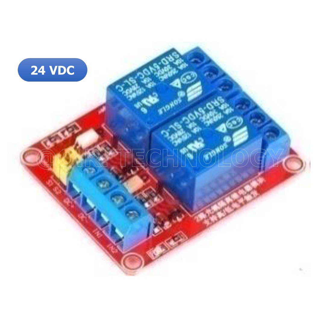 (1ชิ้น) BA054 รีเลย์ 2 ช่อง 24VDC High and Low Level Trigger Relay Module