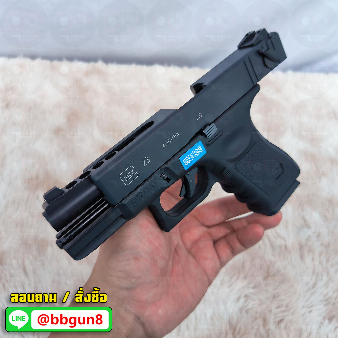บีบีกันอัดแก๊ส Glock 23 Gen 3 (Full Auto) - WE (Black) BB GUN