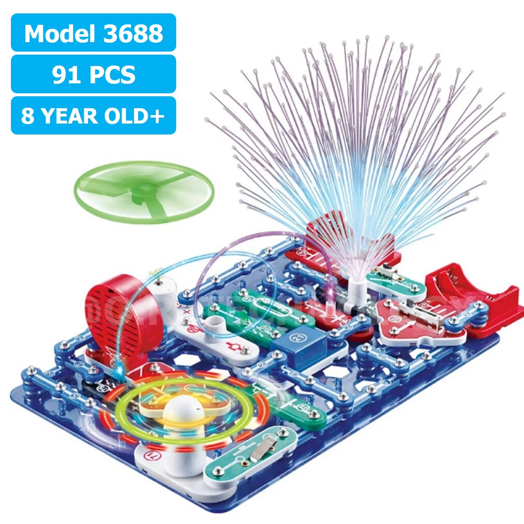 (Model 3688) ชุดเรียนรู้ วงจรไฟฟ้าเบื้องต้น 91pcs Electronic Building Blocks 3688 ชุดส่งเสริมการเรียนรู้ วงจรอิเล็กทรอนิกส์ Learning kit