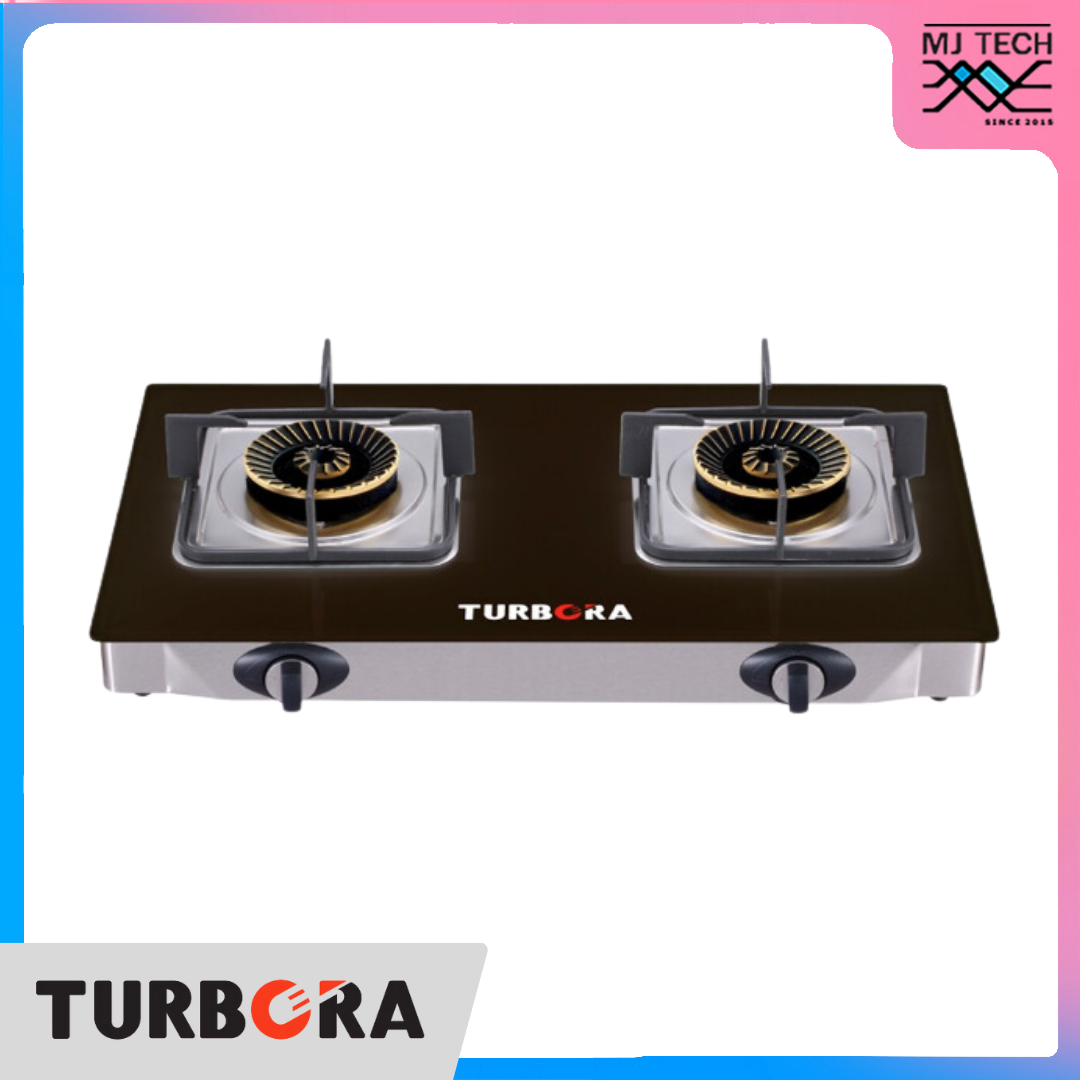 TURBORA เตาแก๊สตั้งโต๊ะ 2 หัว หัวเตาทองเหลือง รุ่น TG-01BB (New)