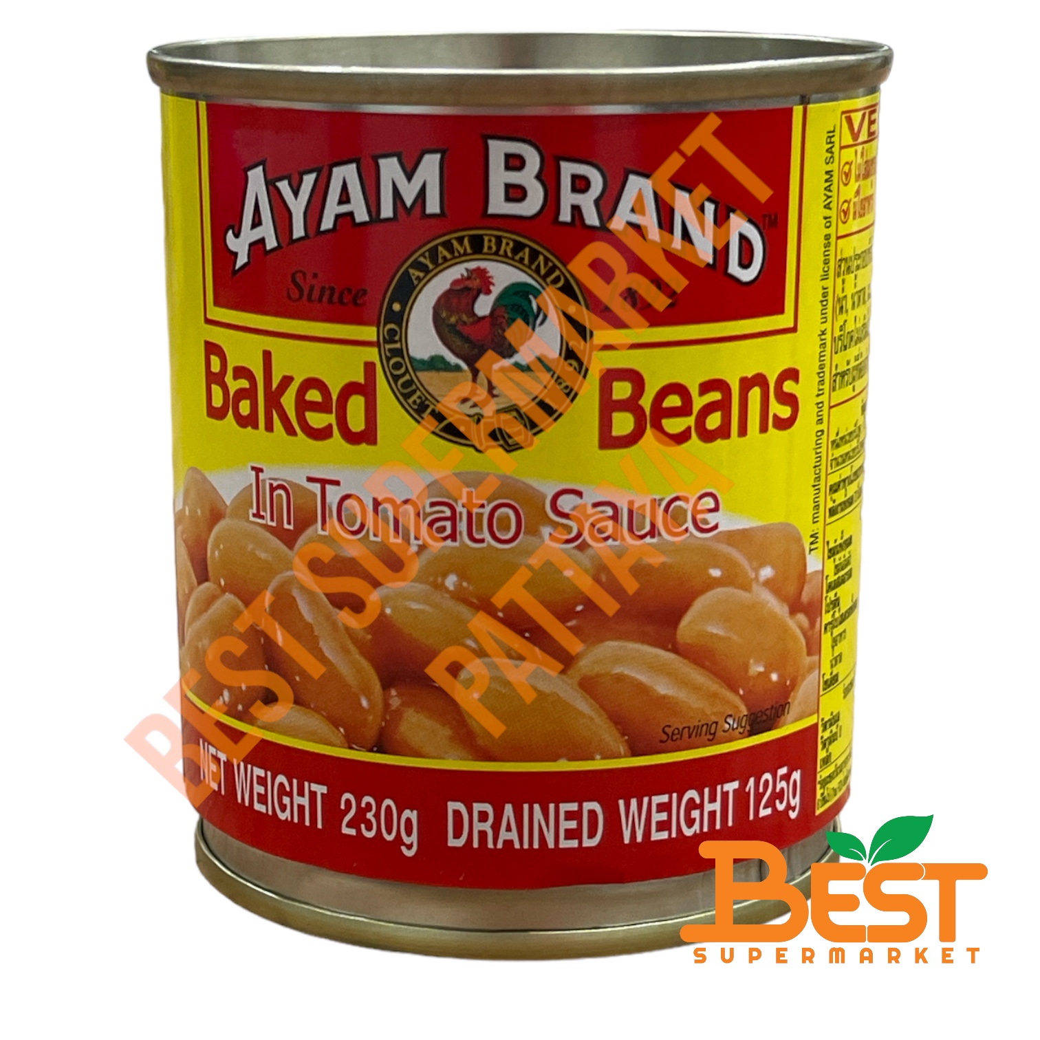 อะยัม ถั่วขาวในซอสมะเขือเทศ 230 กรัม Ayam Baked Beans in Tomato Sauce 230 g.