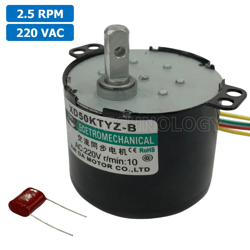 (1ชิ้น) XD50KTYZ-B 2.5 RPM ซิงโครนัสมอเตอร์ มอเตอร์ไฟฟ้ากระแสสลับ AC Synchronous Gear Motor มอเตอร์ทดเฟือง