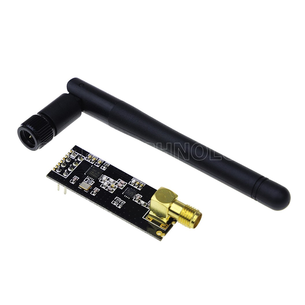 (1ชิ้น) AA102 โมดูลส่งข้อมูลไร้สาย พร้อมเสาสัญญาณ NRF24L01+PA+LNA with Antenna 1100 Meters Wireless Module โมดูลสื่อสารไร้สาย
